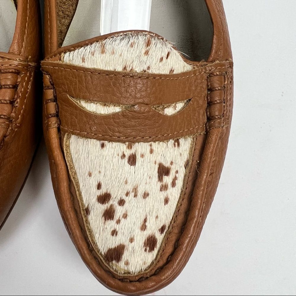 Westies genuine Cow Hair Leather Slip On Penny Loafers Womens Size 8.5